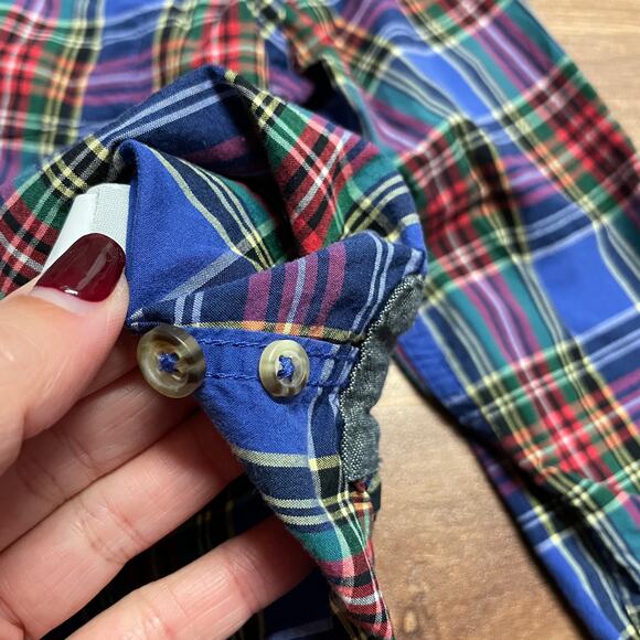 Crewcuts Boys Blue Plaid Long Sleeve Button Up Shirt Size Small 6/7 J.Crew - Picture 8 of 8